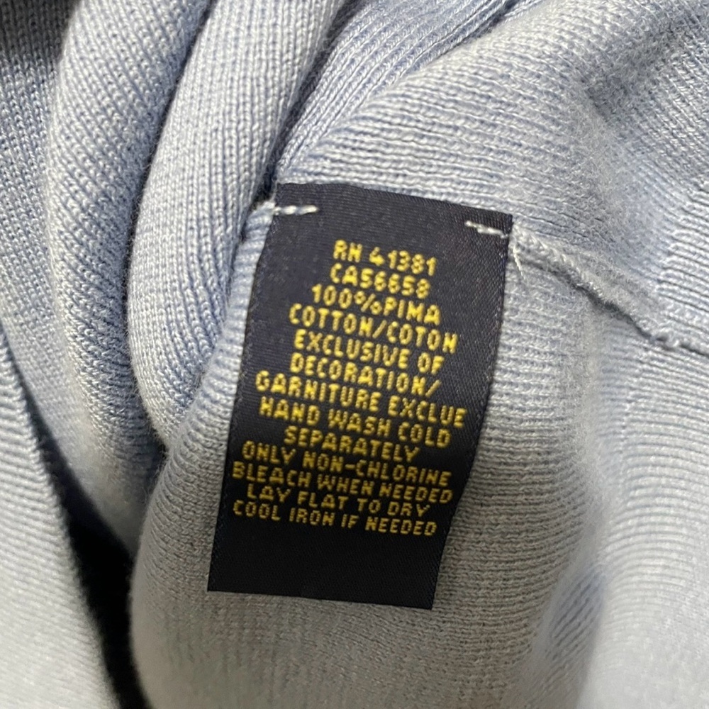 Polo RL Big Pony Pima Cotton Sweater Vest Blue Tall 3XLT Preppy Layering - Picture 5 of 8